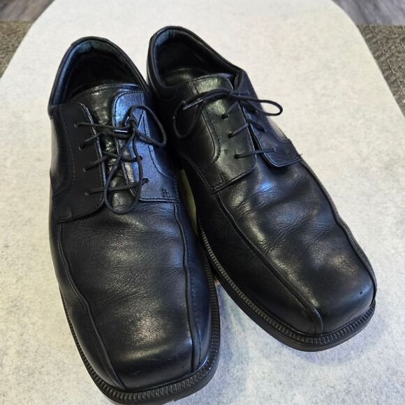 🐢 Bostonian Mens Black Leather Shoes Size 10.5W - Picture 4 of 13